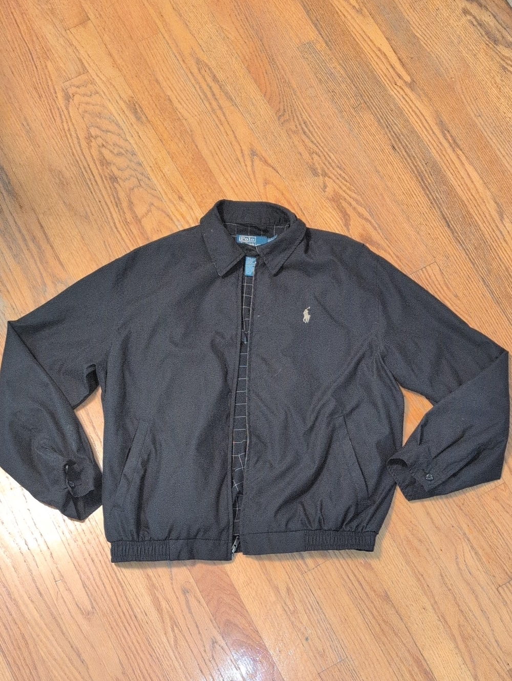 Polo by Ralph Lauren Black Bomber Jacket with Pony Logo